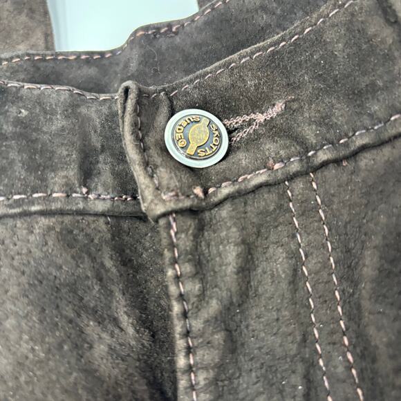 Vintage Skotts Suede 28x32 Dark Brown Washable Leather Double Knee Pants NWT - Picture 4 of 8